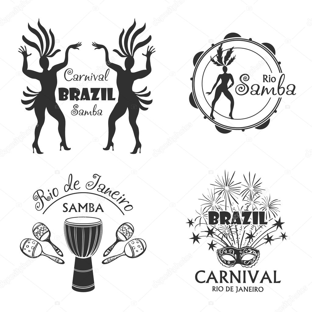 Brazilian Carnival big set of  logo and emblem. Templates for graphic modules, banners, posters, flyers, presentations
