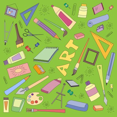 Sanat vektör kümesi doodle