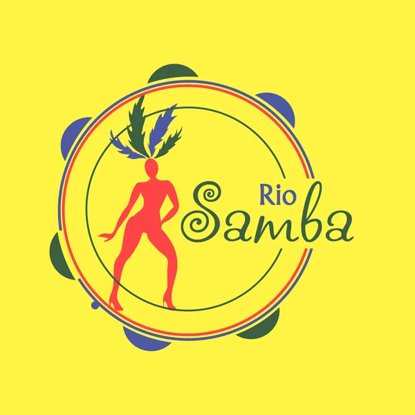 Logotipo e emblema do Carnaval Brasileiro — Vetor de Stock