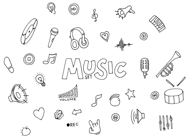 Musik - doodles samling — Stock vektor