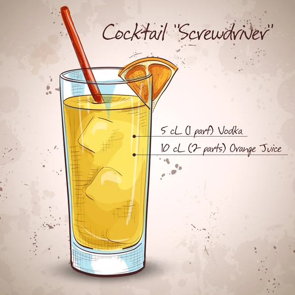 Schraubenzieher-Cocktail — Stockvektor