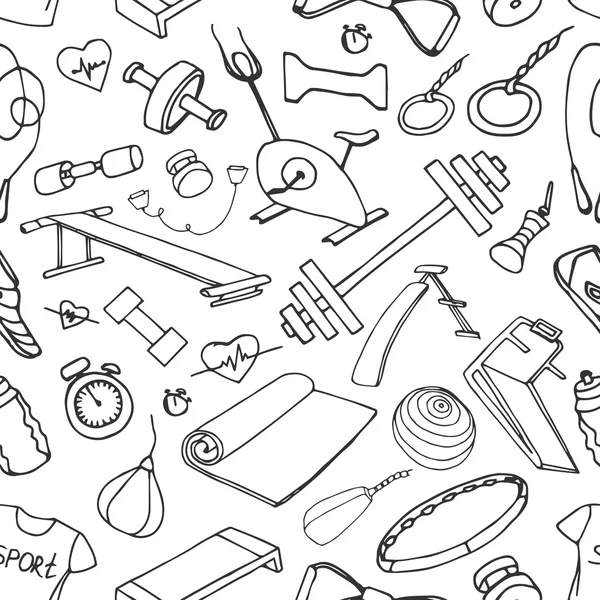 Doodle patroon set van sport — Stockvector