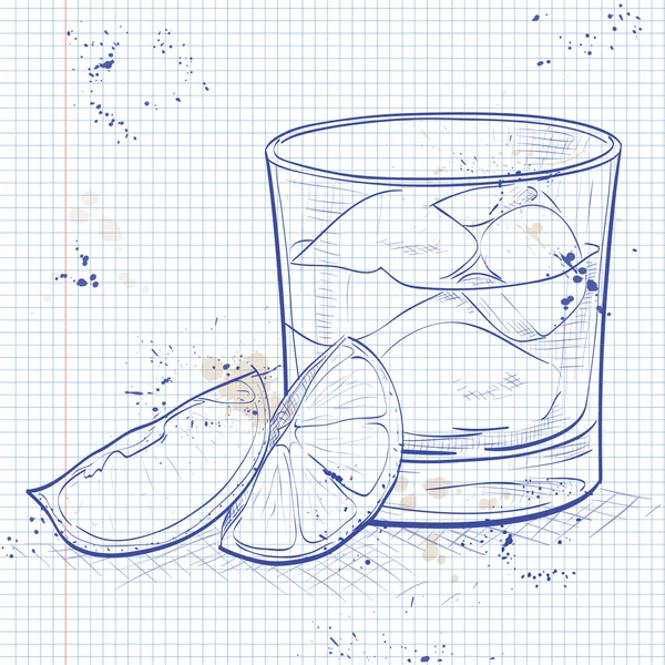 Rusty Nail Cocktail op een laptop pagina — Stockvector