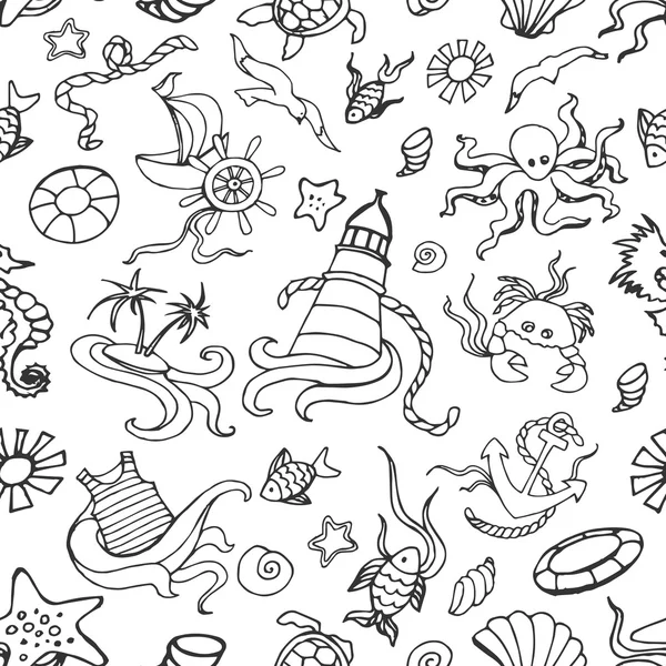 Patrón de Doodle mar — Archivo Imágenes Vectoriales