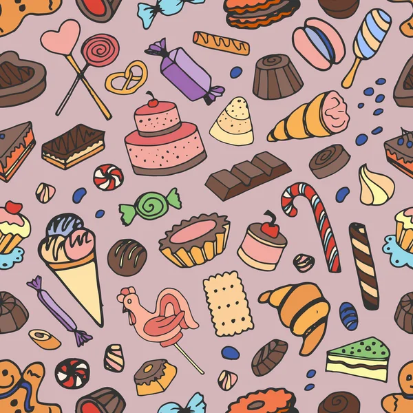 Doodle padrão doces —  Vetores de Stock