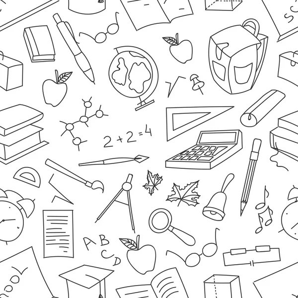Doodle patrón de aprendizaje — Vector de stock