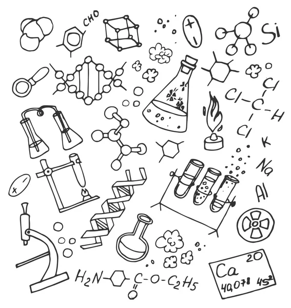 Doodle química vektor — Vetor de Stock