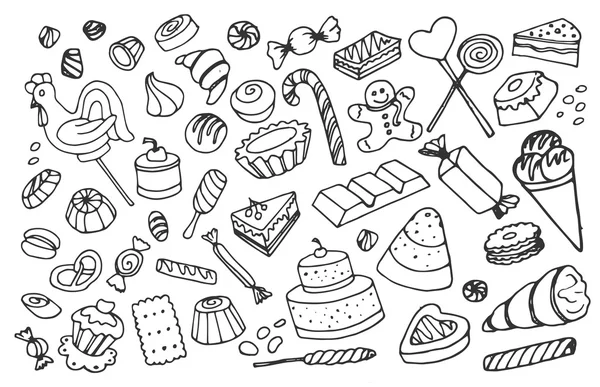 Dulces vector Doodle — Archivo Imágenes Vectoriales