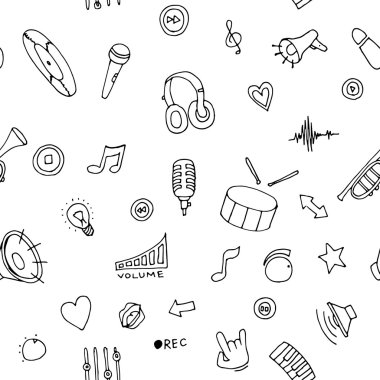 Dikişsiz desen müzik karalamalar