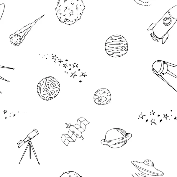 Ensemble de motif d'espace dooble sans couture — Image vectorielle