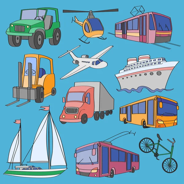 Transporte de vetor doodle — Vetor de Stock