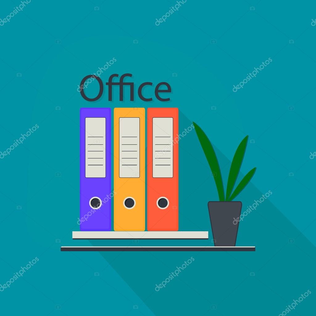 Office equipment logo, business items, working elements, desk supplies and everyday equipment