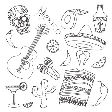 Doodle vektor Meksika