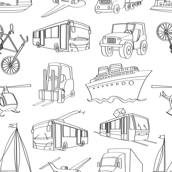 Doodle патерн транспорту — стоковий вектор