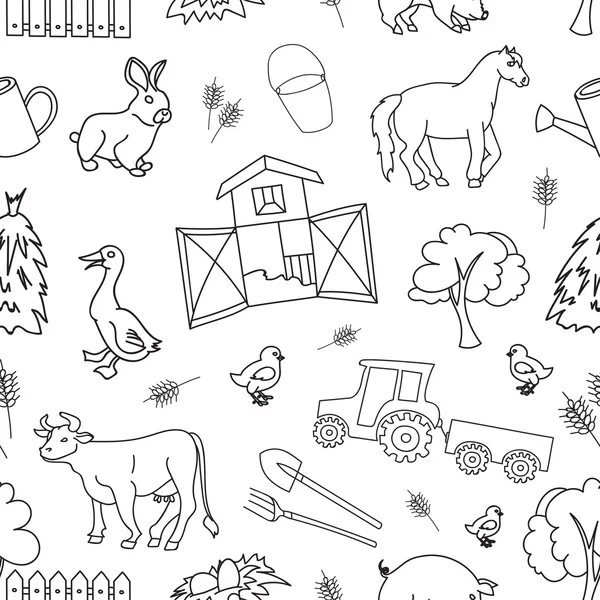 Doodle patroon boerderij — Stockvector