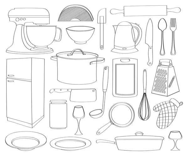 Doodle Vektor Küche — Stockvektor