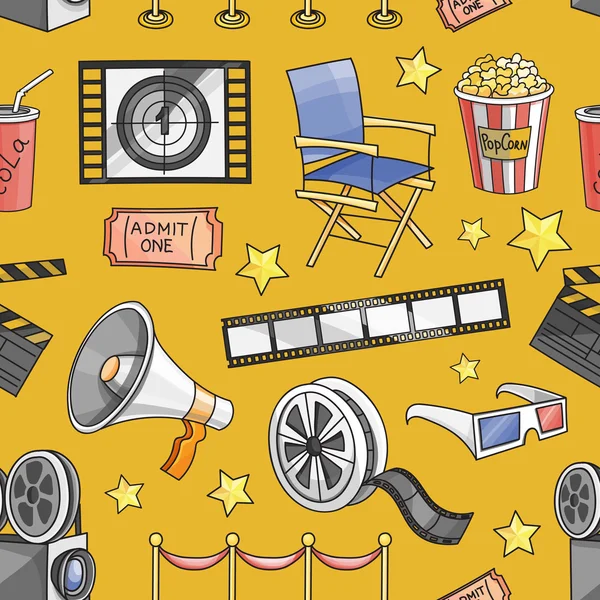 Doodle patrón de cine — Vector de stock