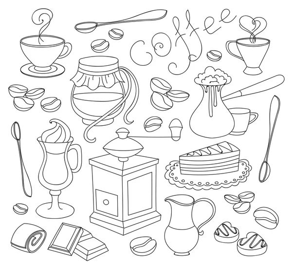 Doodle café vector —  Vetores de Stock