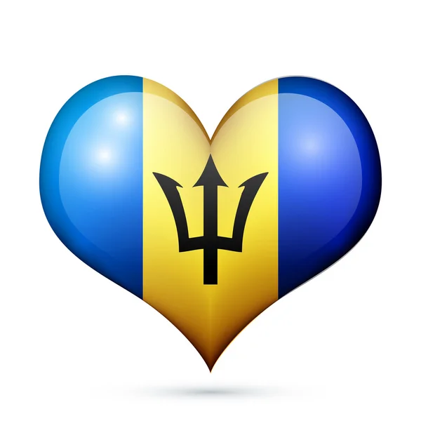 Ikona příznaku Barbados srdce — Stockový vektor