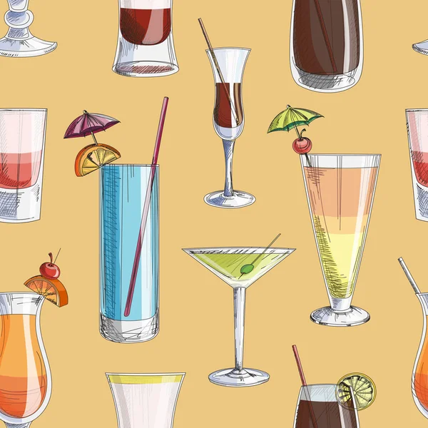 Cocktail modello Doodle — Vettoriale Stock