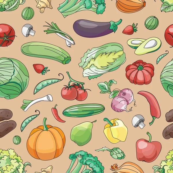 Doodle pattern of vegetables — Stock Vector