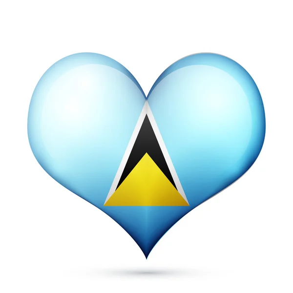 Het pictogram van de vlag van Saint Lucia hart — Stockvector
