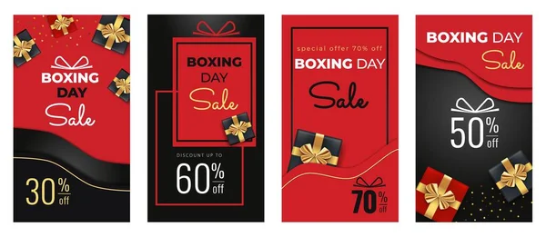 Boxing Day Sale 미디어 이야기와 메시지를 템플릿으로 추상적 배경을 수있다 벡터 그래픽