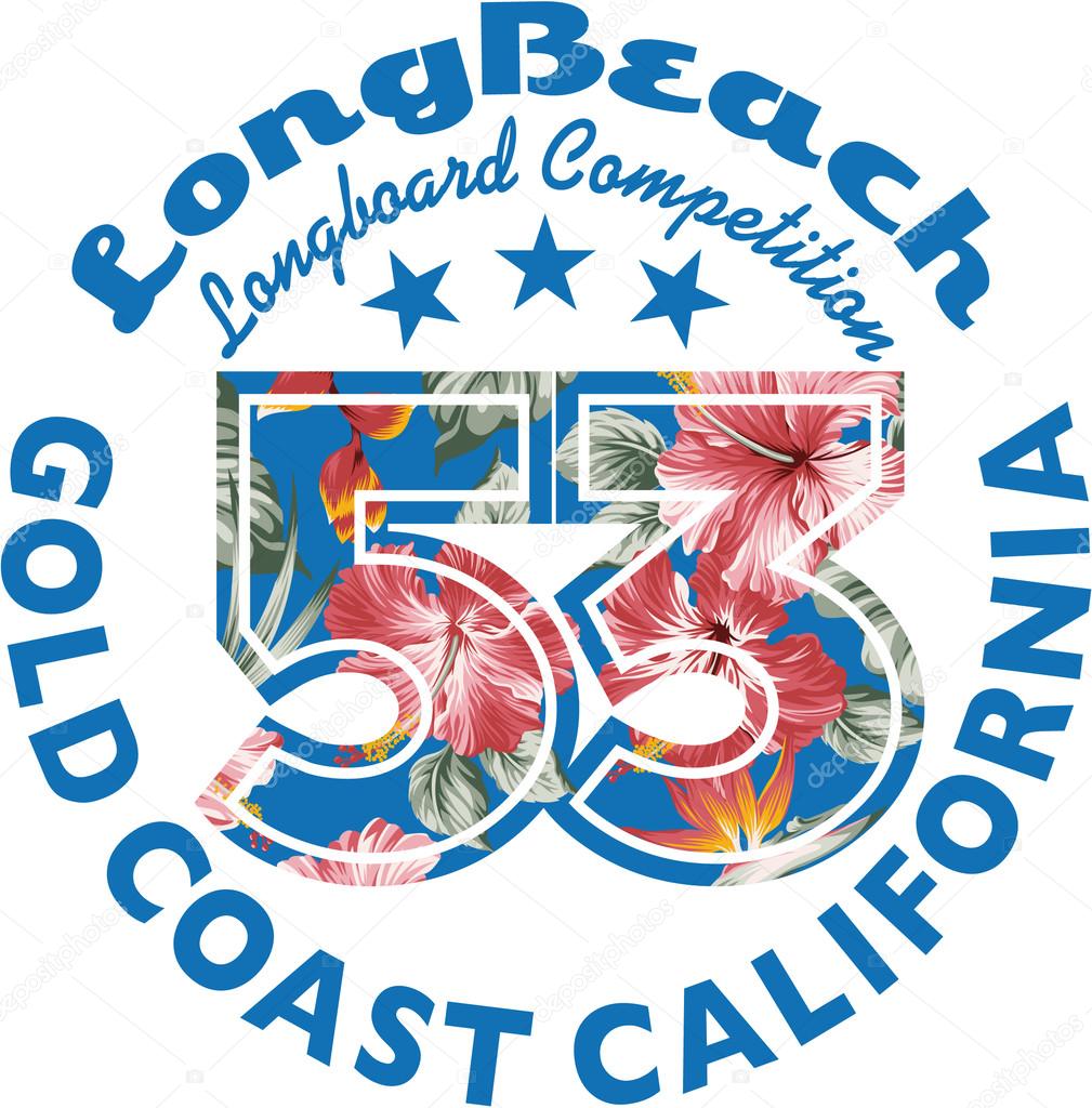 Long Beach surfing — Stock Vector © ZiaMary 52159515