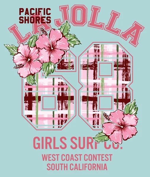 La Jolla Girl surf —  Vetores de Stock