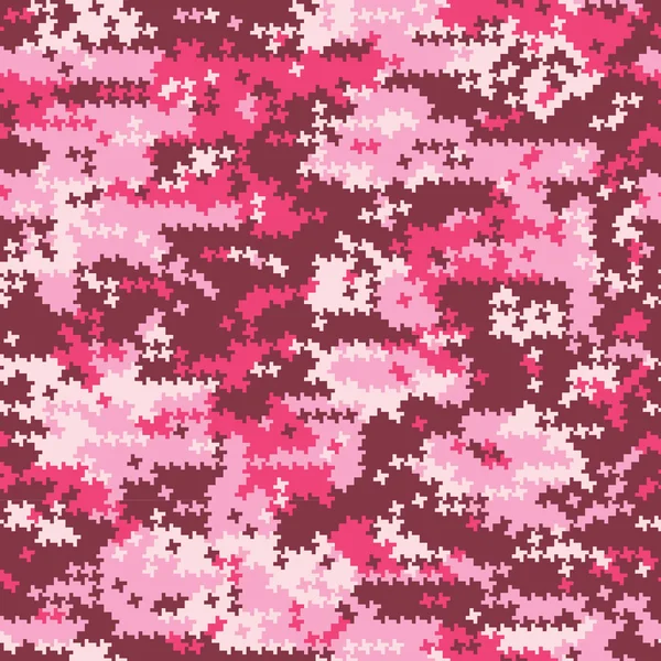 Camouflage pink  houndstooth — Stock Vector