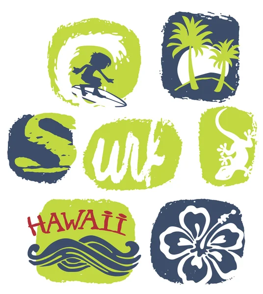 夏威夷冲浪 — 图库矢量图片