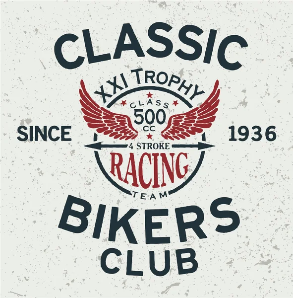 Classic Bikers club — Stock Vector
