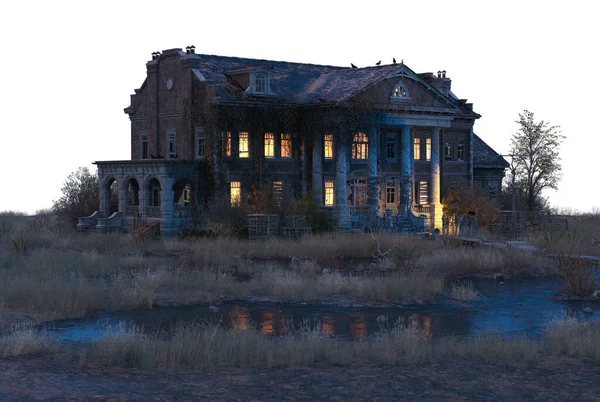 Spooky Old House Field — Stock Photo, Image