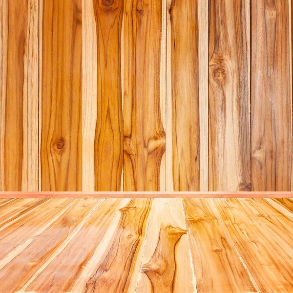 床と壁の木製インテリアの背景 — ストック写真