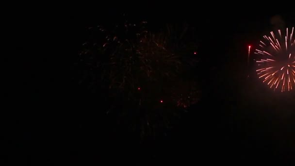 Emocionante Fuegos Artificiales Con Imágenes Sonido — Vídeos de Stock