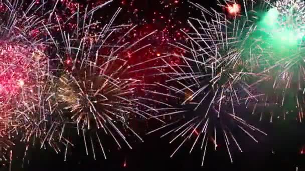 Spannend Vuurwerk Met Geluidsbeelden — Stockvideo