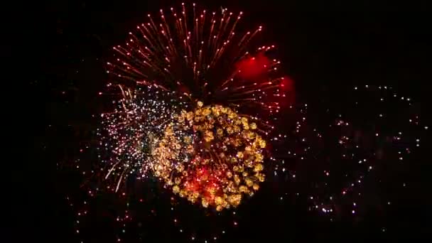 Spannendes Feuerwerk Mit Tonaufnahmen — Stockvideo