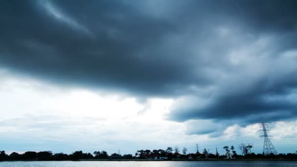 Nuvem Sobre Chaophraya River Time Lapse Pathumthanee Tailândia — Vídeo de Stock