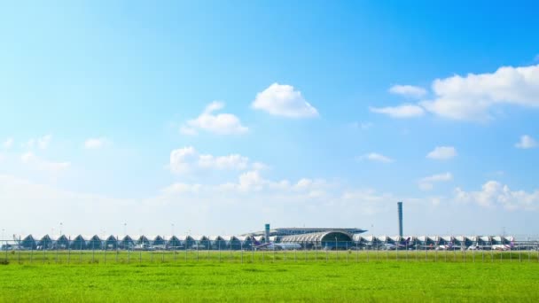 Timpul Activitate Aeroportului Scurge Noapte — Videoclip de stoc