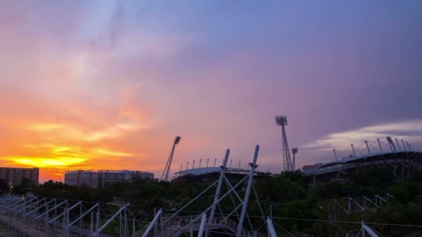 Stadion Schönen Zeitraffer Bei Sonnenuntergang — Stockvideo