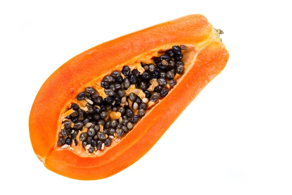 Papaya beyaz arkaplanda izole — Stok fotoğraf