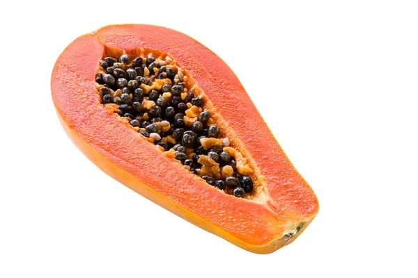 Papaya isolato su sfondo bianco con percorso di ritaglio — Foto Stock