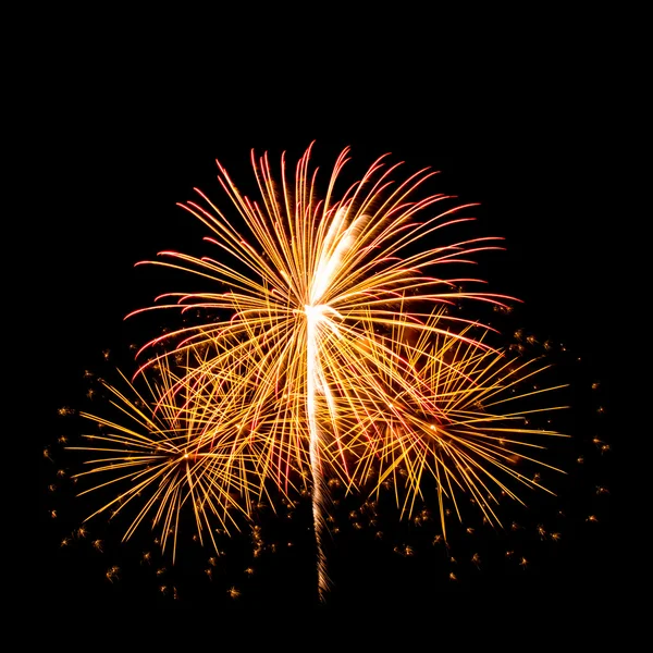 Fuegos artificiales de colores sobre el fondo del cielo oscuro — Foto de Stock