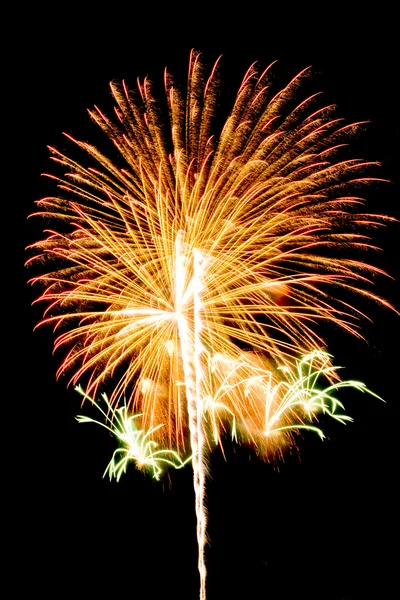 Fuegos artificiales de colores sobre el fondo del cielo oscuro — Foto de Stock