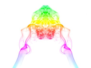 Beyaz arka plan üzerinde izole soyut duman