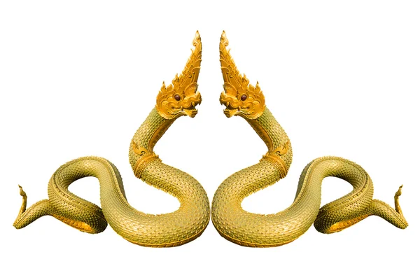 Naga Thai statua isolare su sfondo bianco — Foto Stock