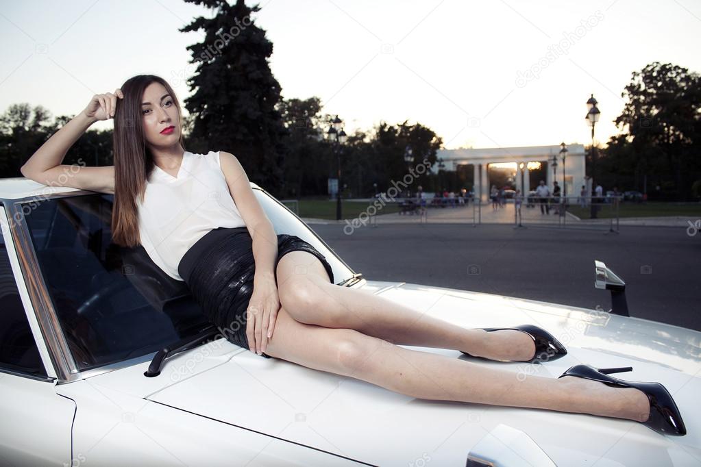 Stylish Model Poses with Car | Fashion Photography