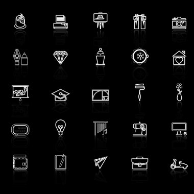 Sanat ve oluşturma satır kutsal kişilerin resmi ile siyah arka plan üzerine yansıtmak