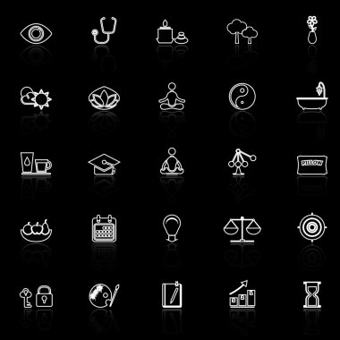 Siyah arka plan üzerine meditasyon satırı kutsal kişilerin resmi ile yansıtmak