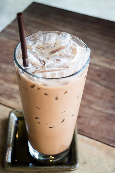 Glass of coffee mocha with ice — Stock Photo, Image